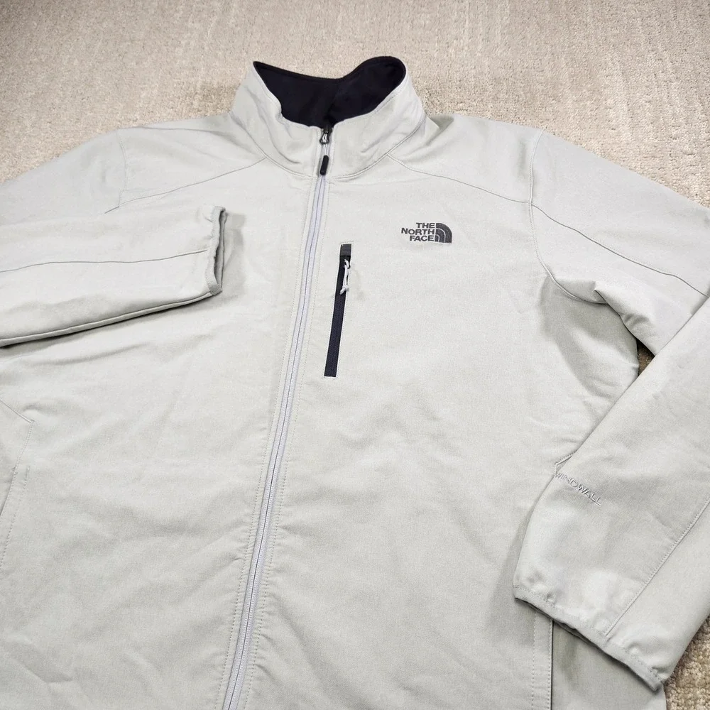 North Face Apex Pneumatic Jacket Men XXL Windwall Stretch Woven Softshell Gray